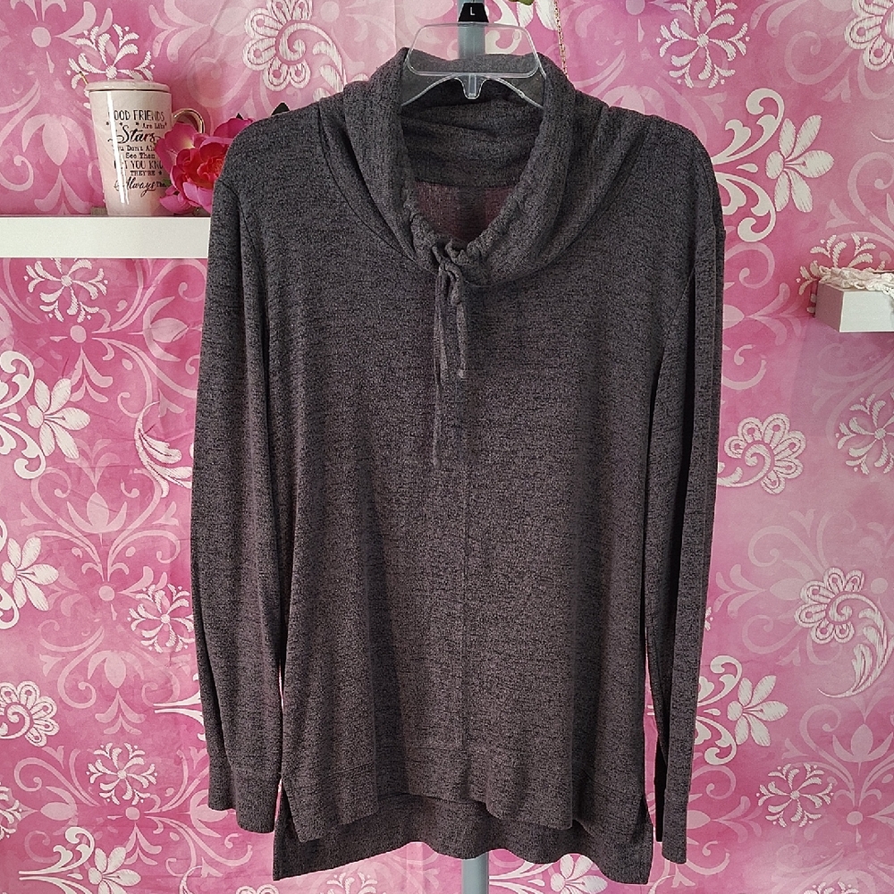 Cozy Heather Gray Cowl Neck Sweater